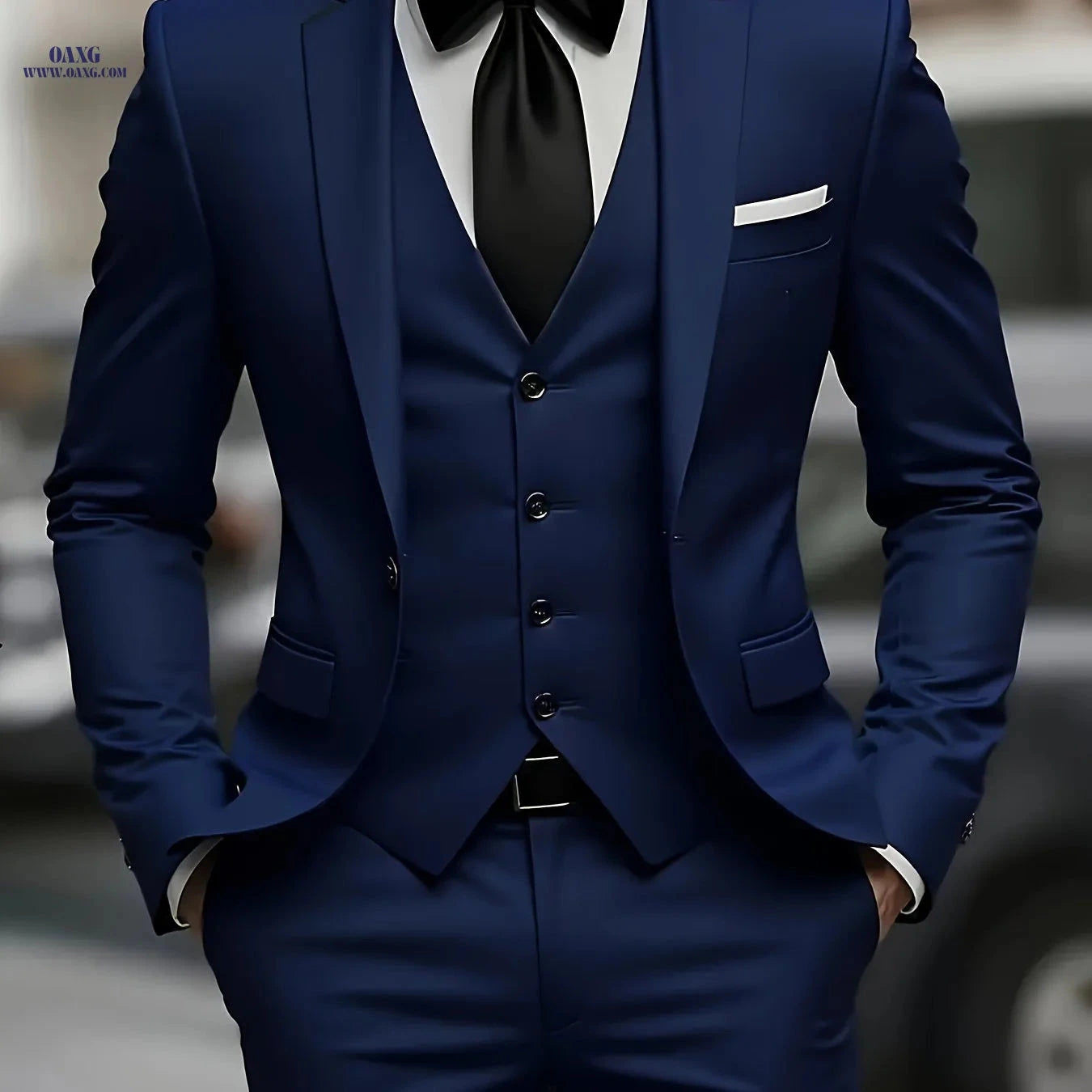 Men's Three-Piece Suit - Jacket, Vest & Trousers for Formal Events   OAXG 