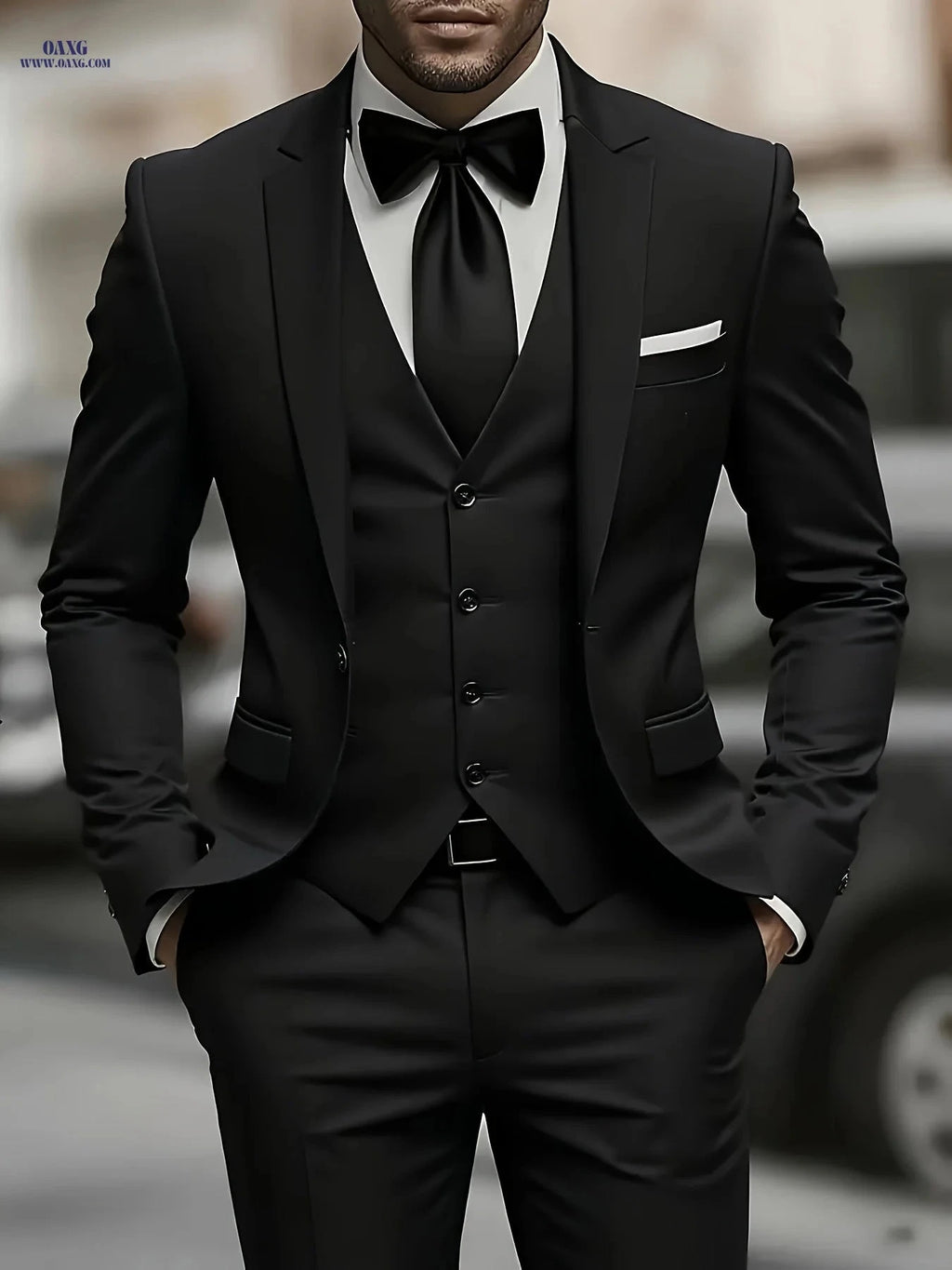 Men's Three-Piece Suit - Jacket, Vest & Trousers for Formal Events   OAXG Beige / FR XXS