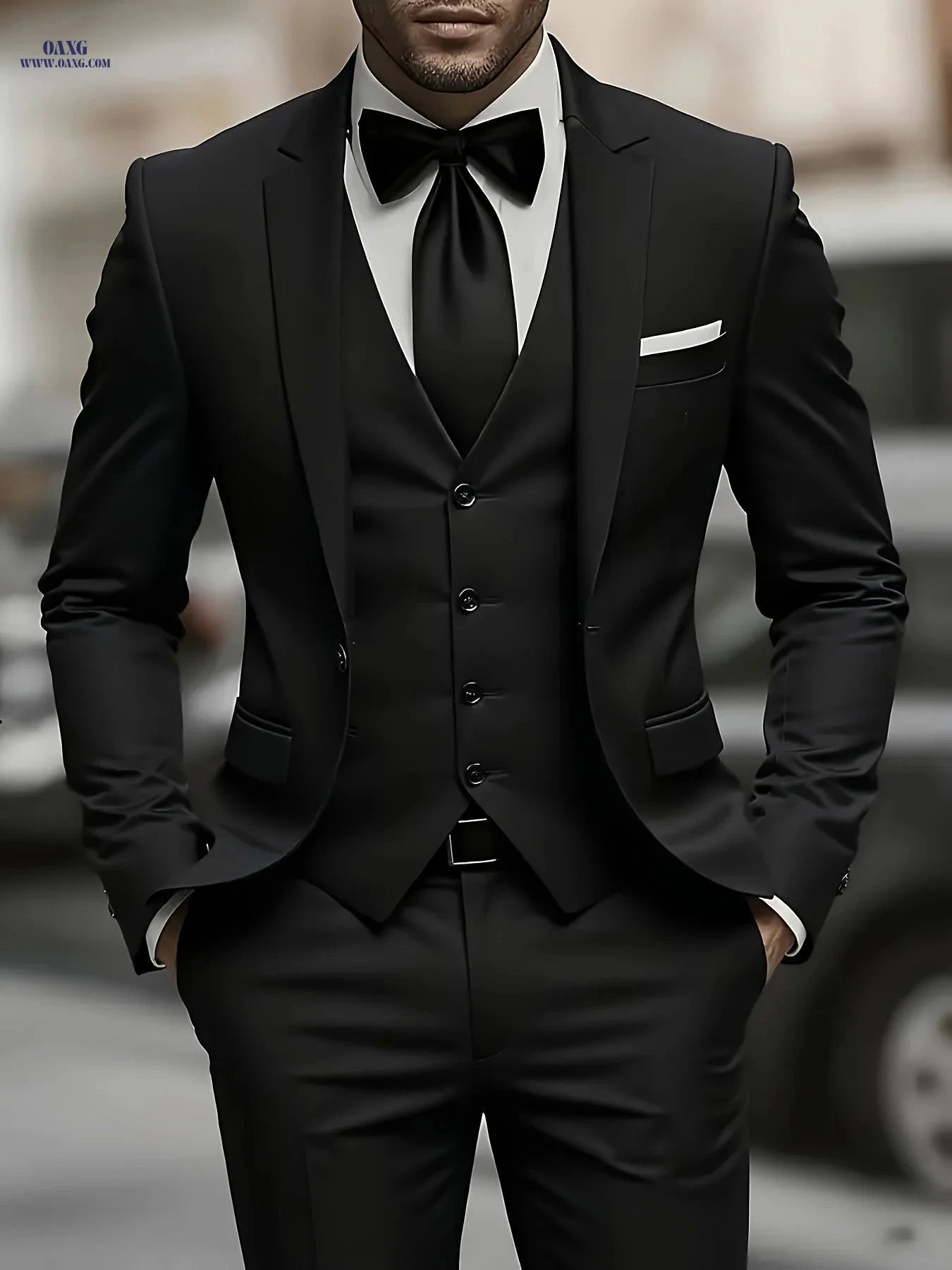 Men's Three-Piece Suit - Jacket, Vest & Trousers for Formal Events   OAXG Beige / FR XXS
