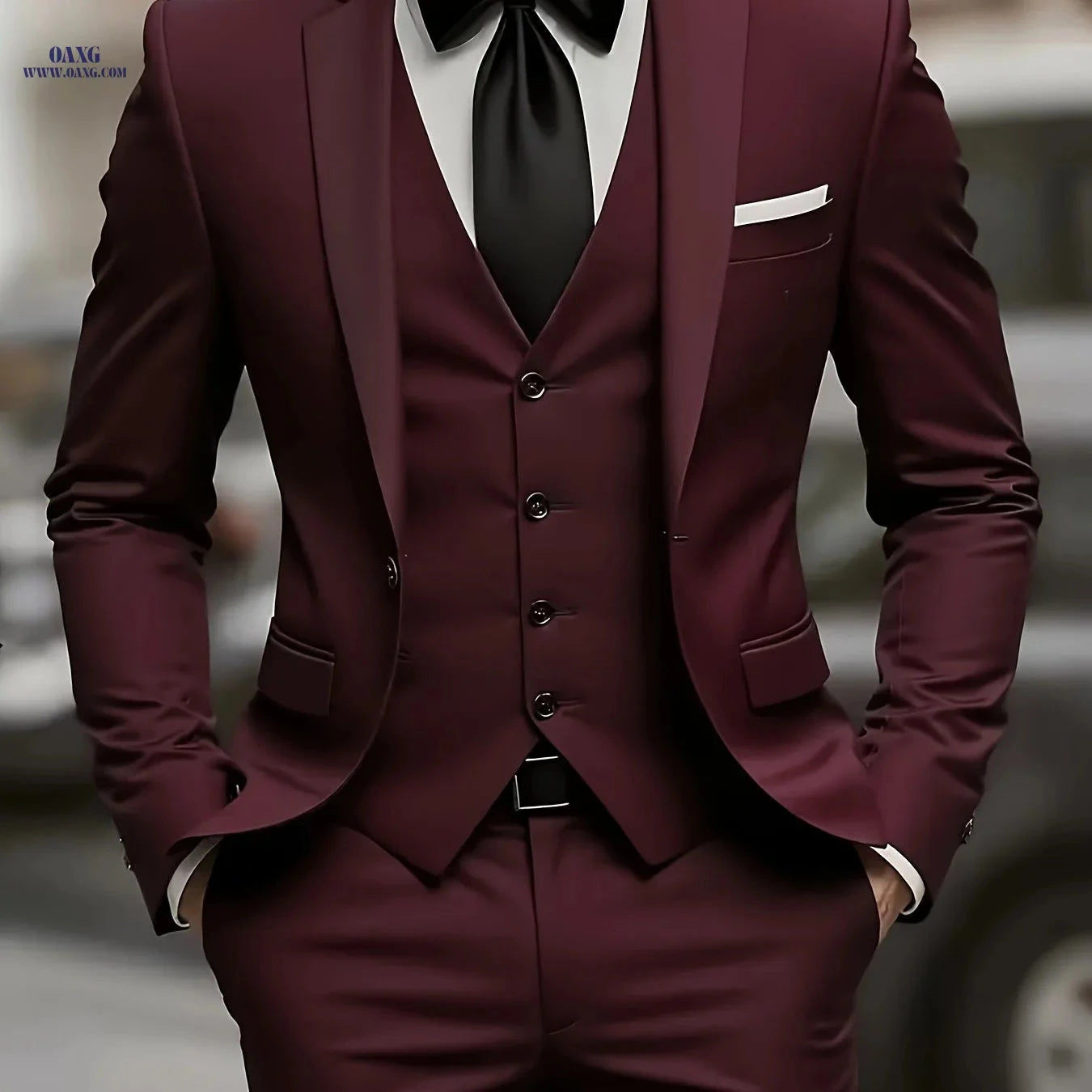 Men's Three-Piece Suit - Jacket, Vest & Trousers for Formal Events   OAXG Beige / FR XXS