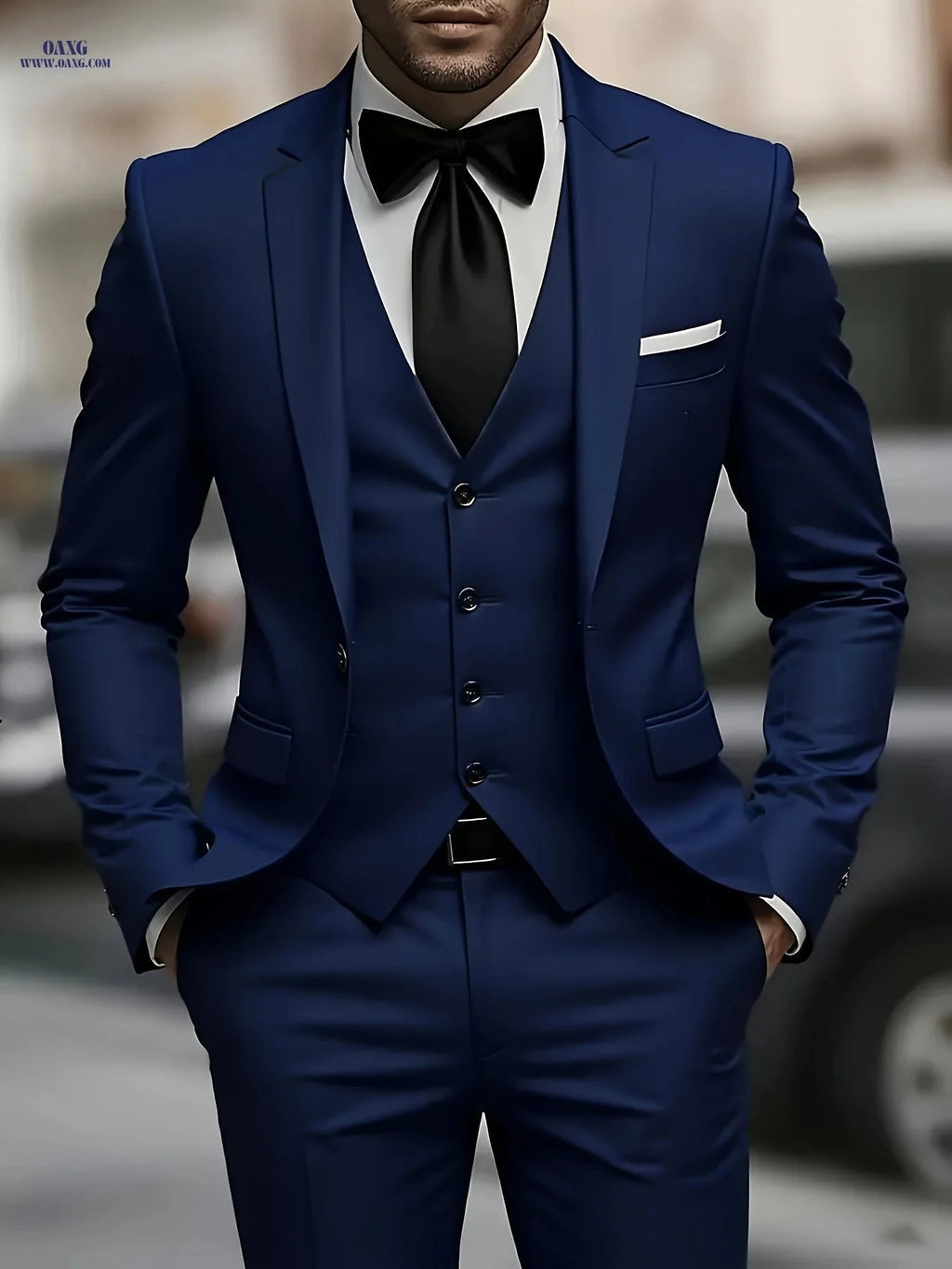 Men's Three-Piece Suit - Jacket, Vest & Trousers for Formal Events   OAXG 