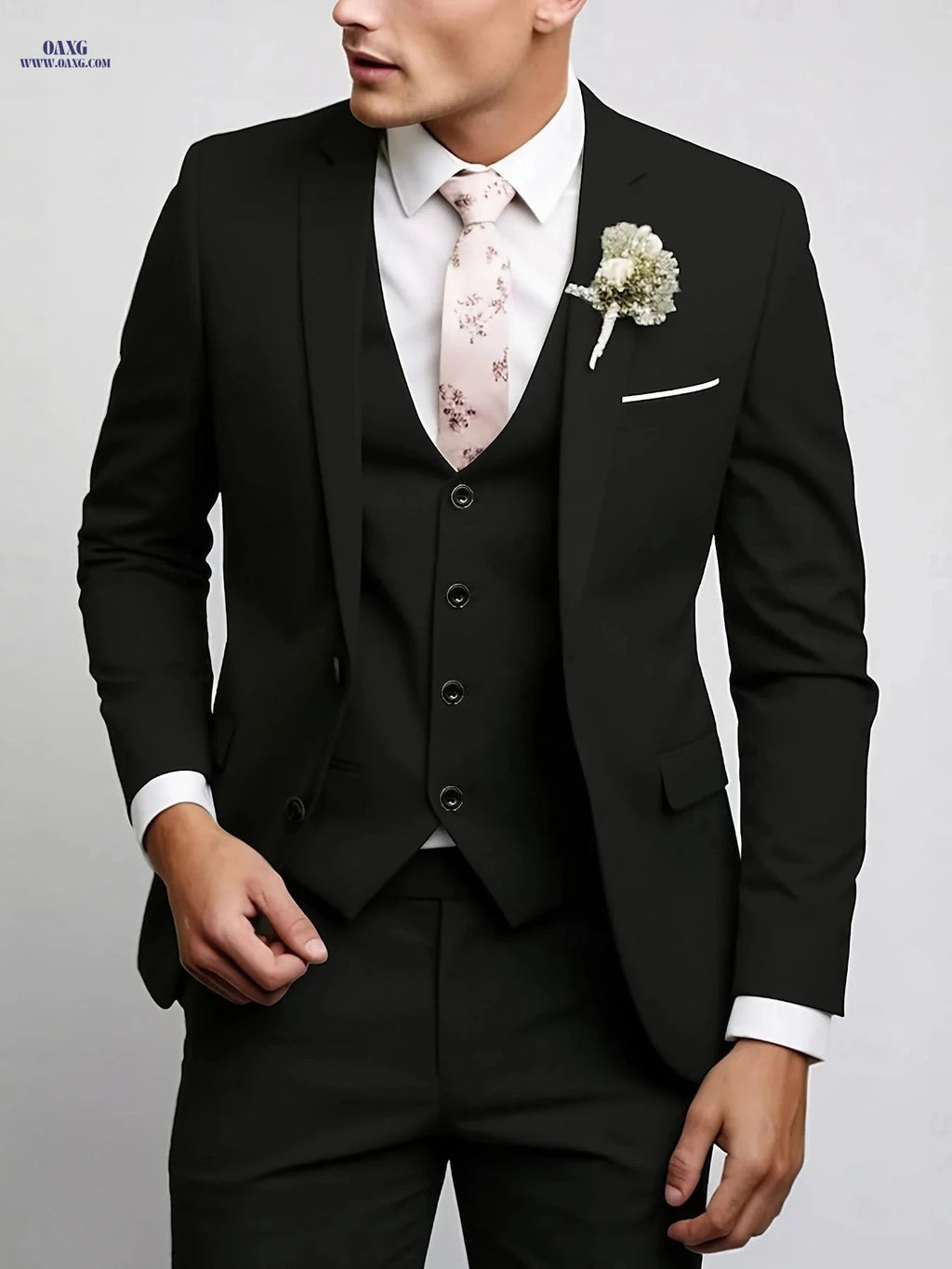 Men’s Three-Piece Suit - Notch Lapel for Weddings and Formal Events   OAXG 