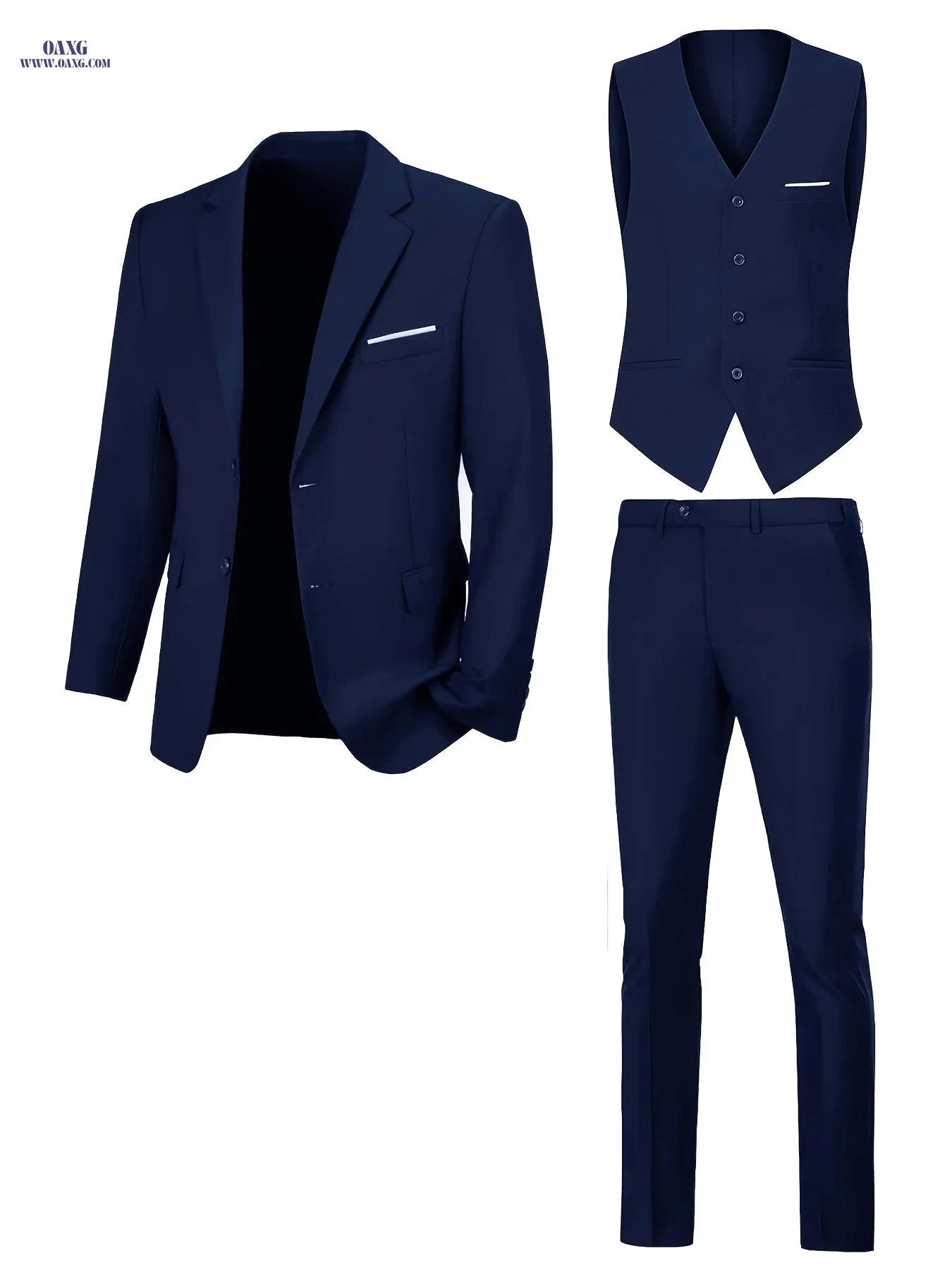 Men’s Three-Piece Suit - Notch Lapel for Weddings and Formal Events   OAXG 
