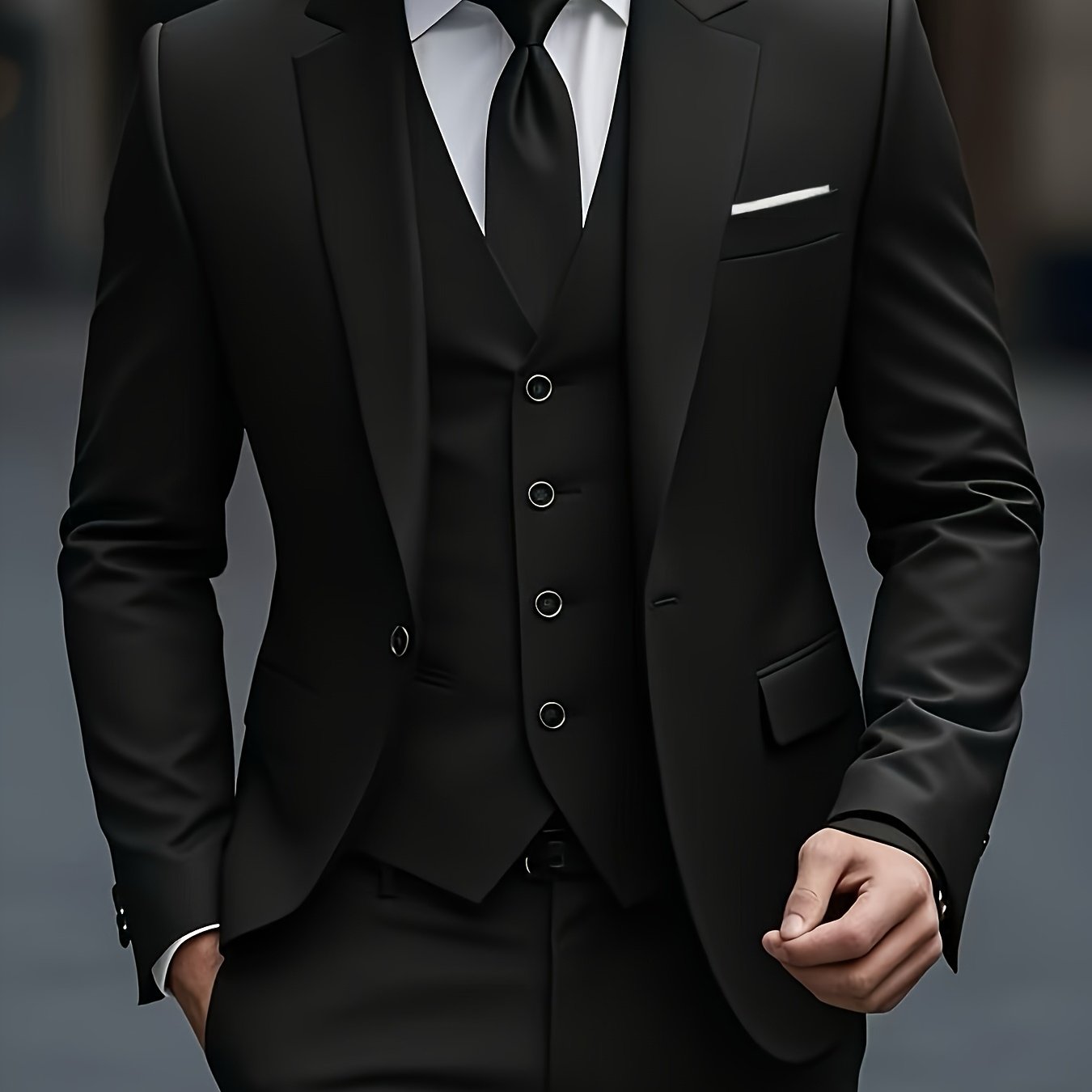 Men's Three-Piece Tuxedo Suit - Tailored for Weddings & Formal Events   OAXG 