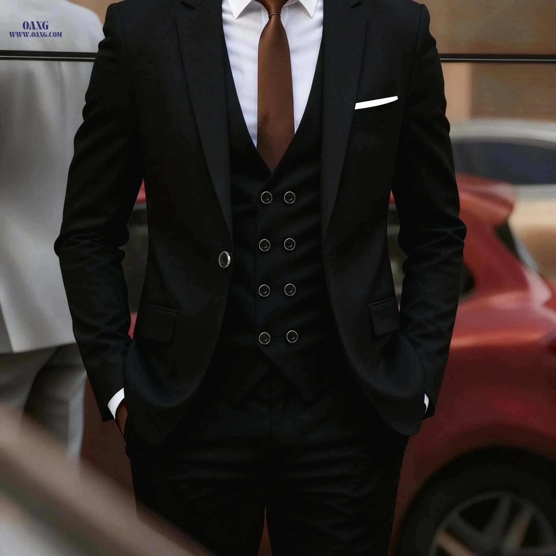 Men's Three-Piece Wedding Set - Jacket, Pants & Vest by BEAUTY IN CLOTH   OAXG 