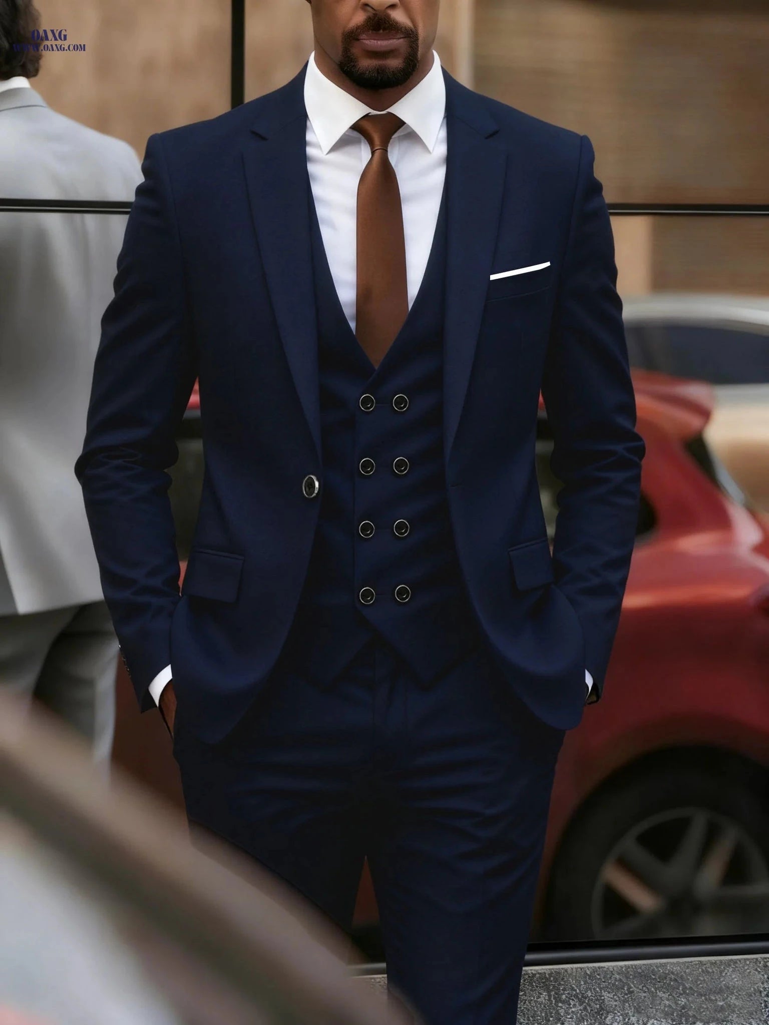 Men's Three-Piece Wedding Set - Jacket, Pants & Vest by BEAUTY IN CLOTH   OAXG 