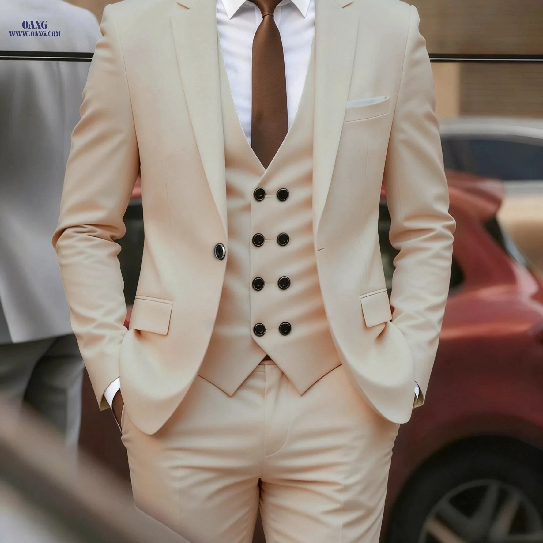 Men's Three-Piece Wedding Set - Jacket, Pants & Vest by BEAUTY IN CLOTH   OAXG 