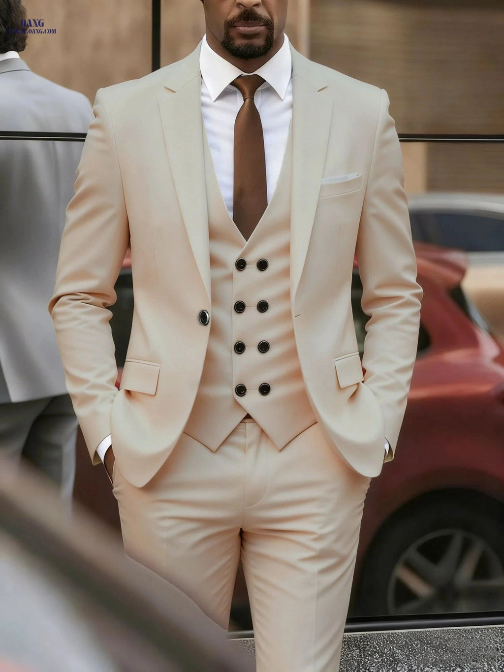 Men's Three-Piece Wedding Set - Jacket, Pants & Vest by BEAUTY IN CLOTH   OAXG 