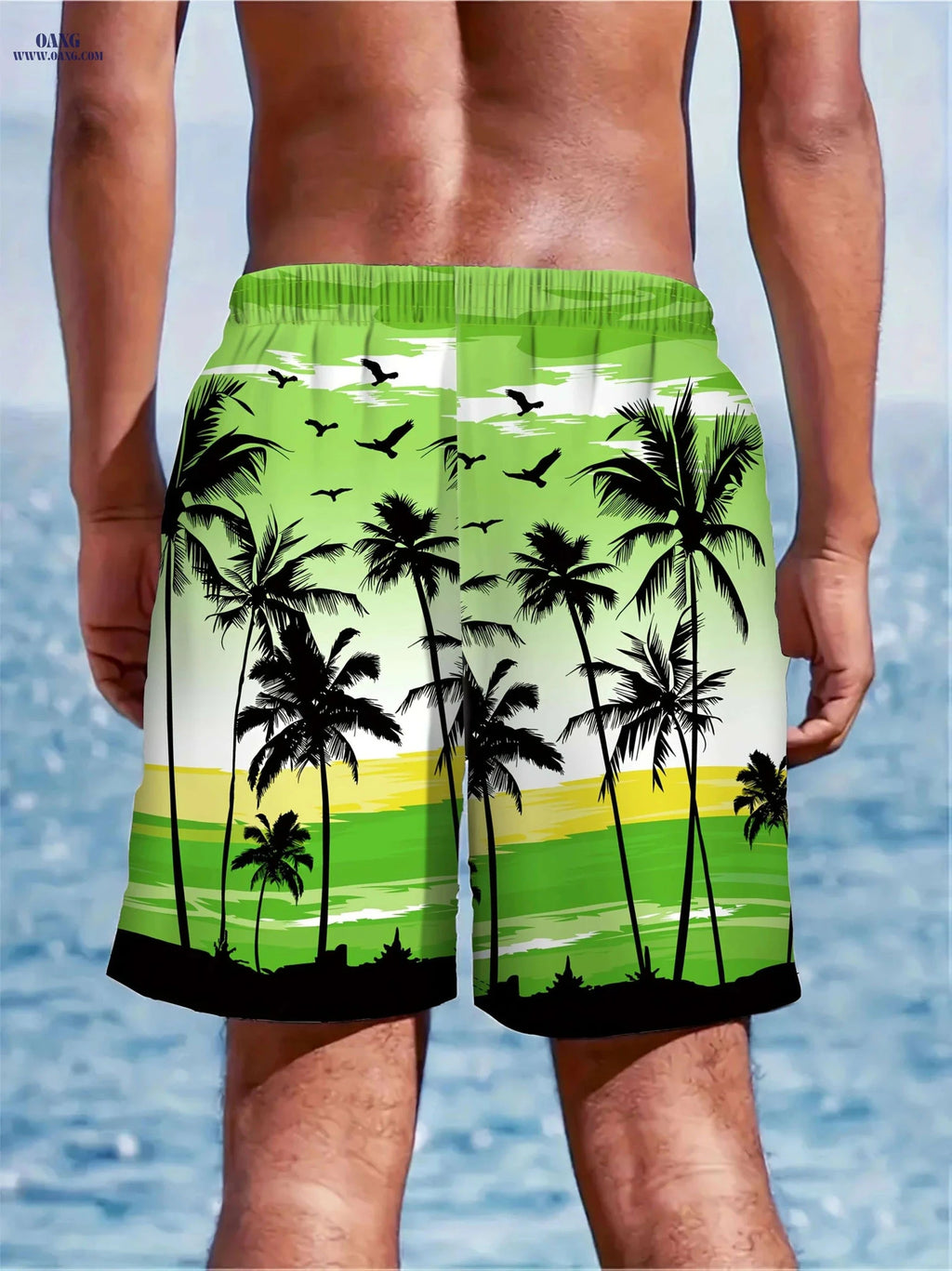 Men's Tie-Dye Beach Shorts - Drawstring, 2 Pockets, Summer Suit   OAXG 