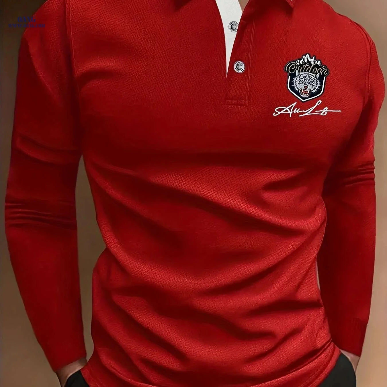 Men's Tiger Head Anime Print Long Sleeve Shirt - Casual Spring/Fall   OAXG 