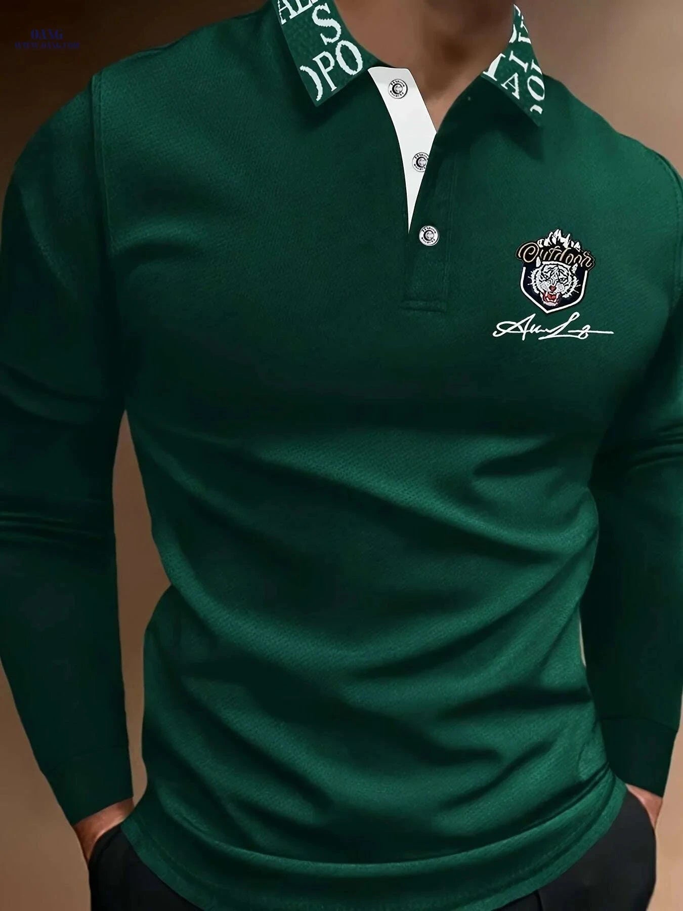 Men's Tiger Head Anime Print Long Sleeve Shirt - Casual Spring/Fall   OAXG 