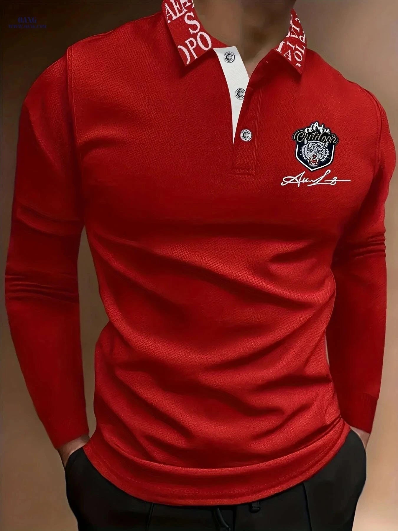 Men's Tiger Head Anime Print Long Sleeve Shirt - Casual Spring/Fall   OAXG 