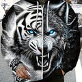 Men's Tiger Print Hoodie - Lightweight Zip-Up Sportswear for Outdoor   OAXG 【Multicolor】 / FR M