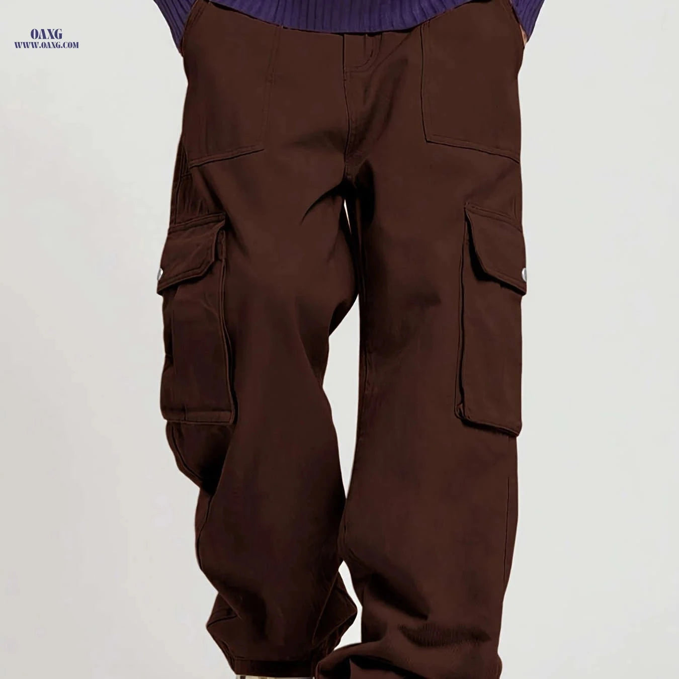 Men's Trendy Cargo Pants - Fashion Solid Color, Loose Fit Style   OAXG 