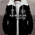 Men's Trendy Hooded Zip-Up Sweatshirt - Casual Racing Print Jacket   OAXG Mixed colors / FR S
