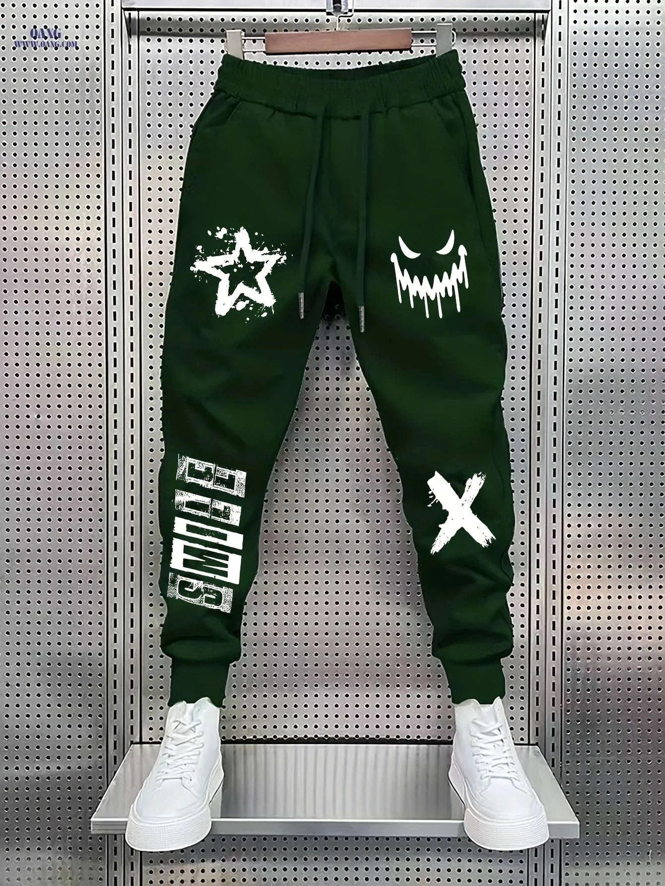 Men's Trendy Printed Casual Long Pants - Comfortable Stretch Fit   OAXG Black / FR S