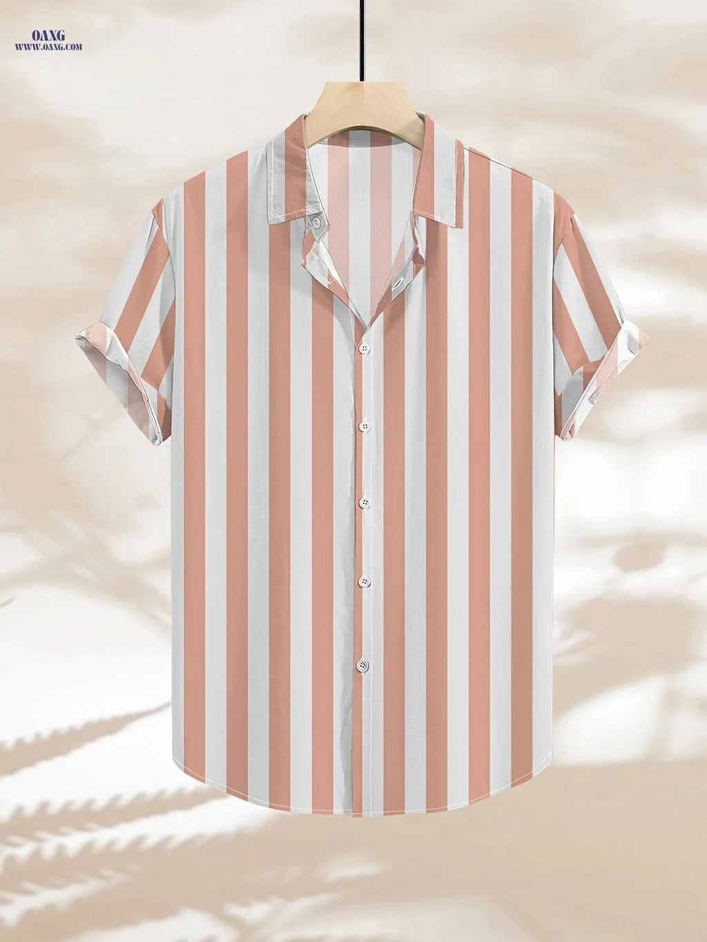 Men's Trendy Retro Striped Color-Block Button-Up Shirt - Summer Casual   OAXG 
