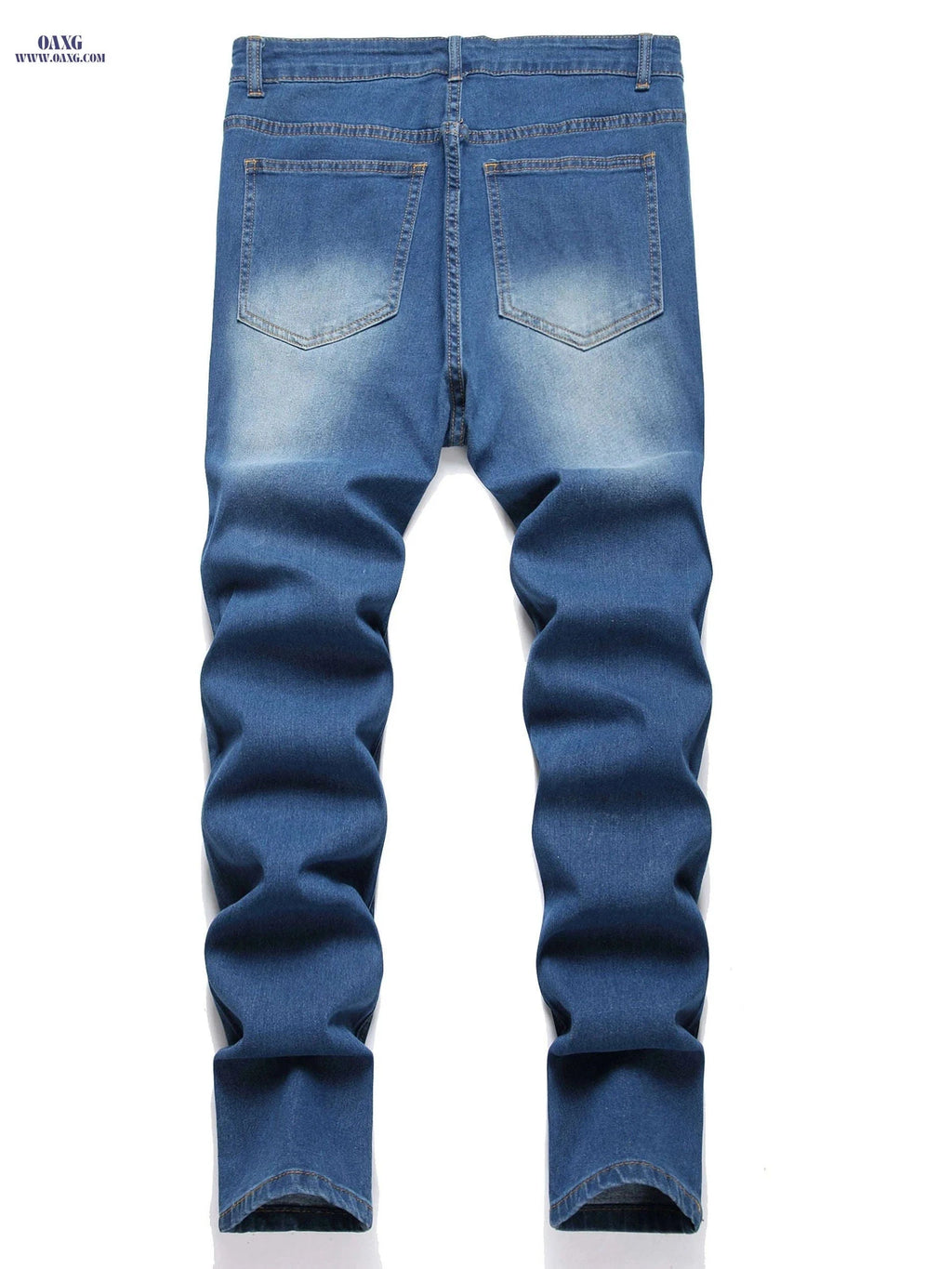 Men's Trendy Ripped Jeans - Medium Stretch, Skinny Fit for Spring/Fall   OAXG 