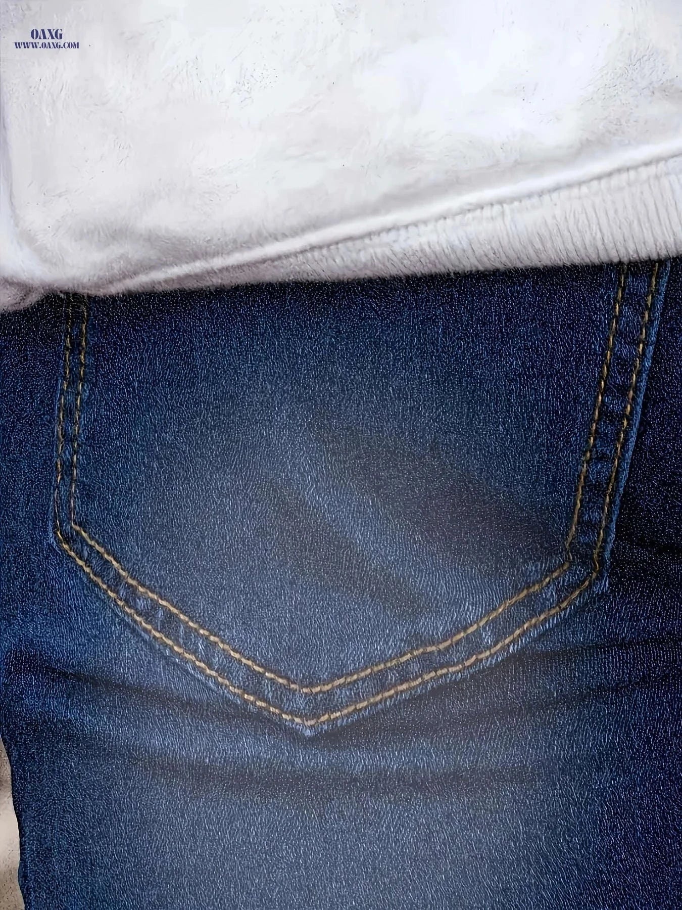 Men's Trendy Ripped Jeans - Medium Stretch, Skinny Fit for Spring/Fall   OAXG Blue / FR XS