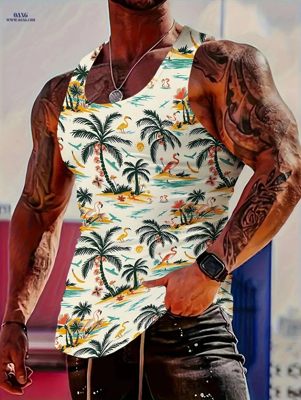 Men's Trendy Tie-Dye Tank Top - Casual Summer Style & Comfort   OAXG Multicolor / S