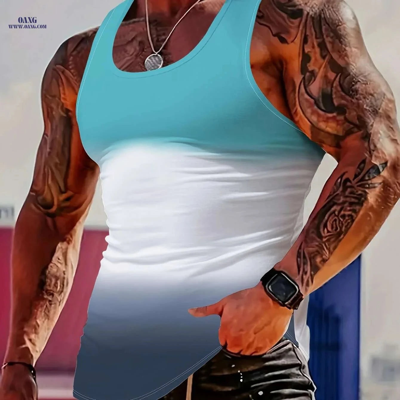 Men's Trendy Tie-Dye Tank Top - Casual Summer Style & Comfort   OAXG Multicolor / S
