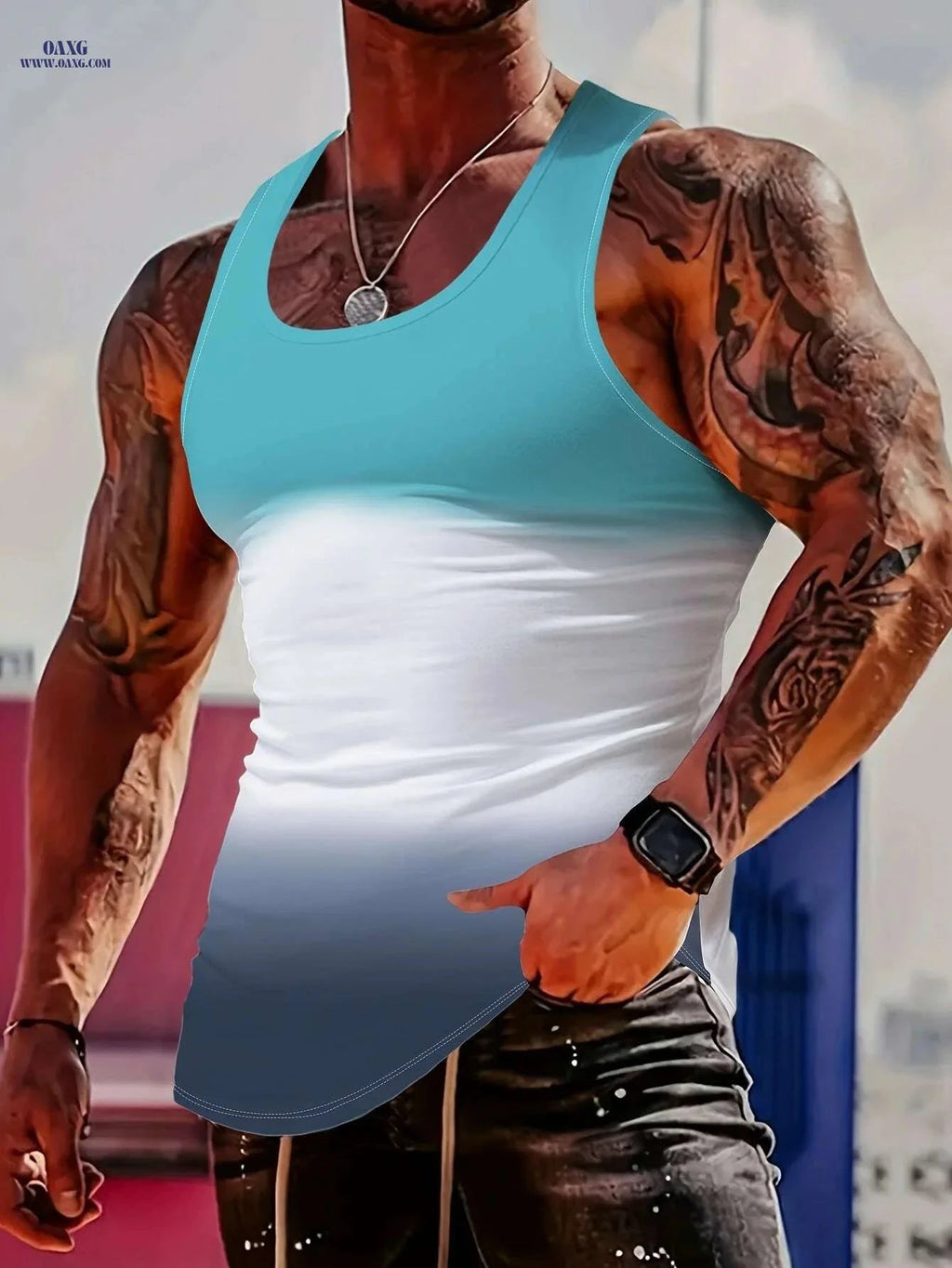 Men's Trendy Tie-Dye Tank Top - Casual Summer Style & Comfort   OAXG Multicolor / S
