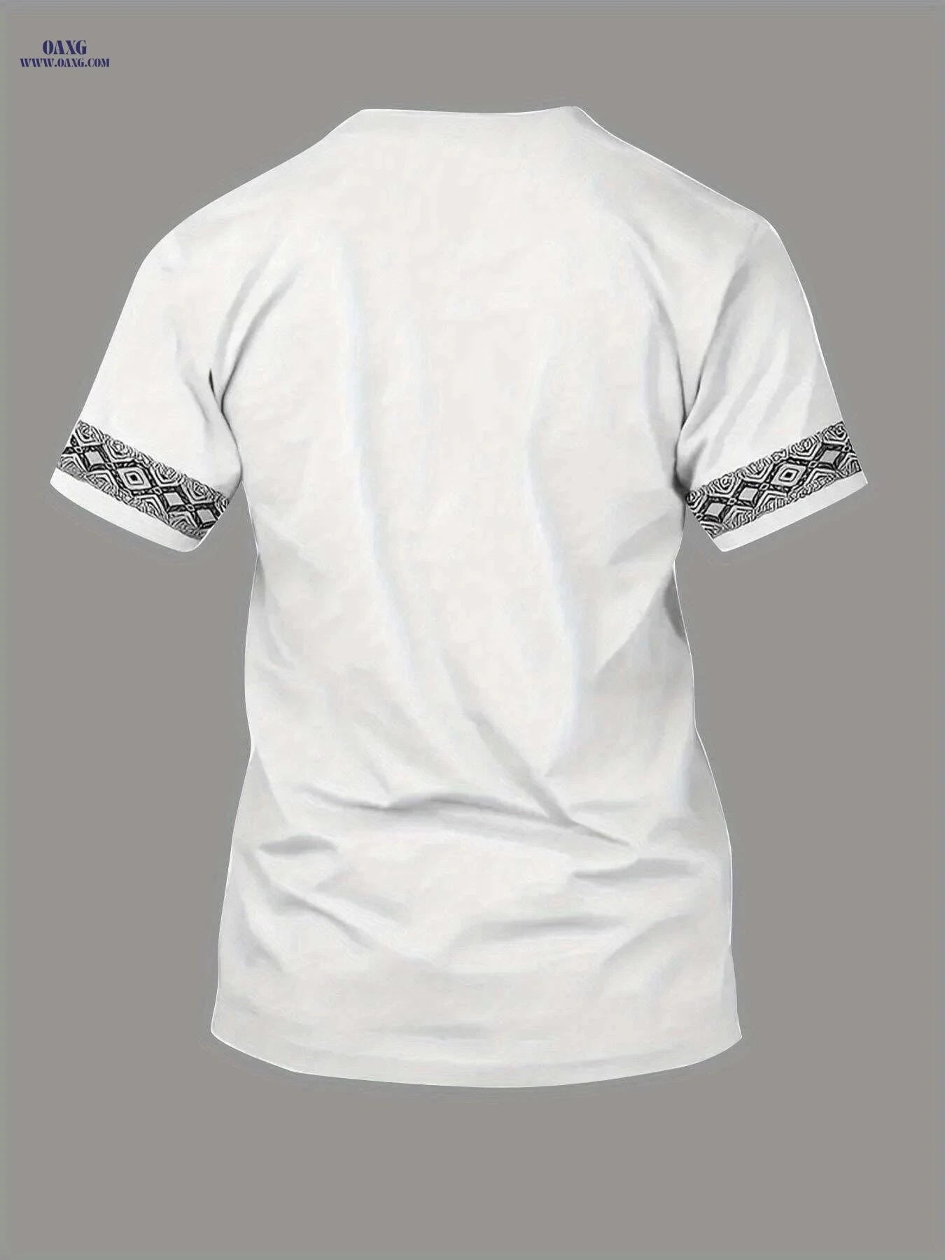Men's Tribal Print Short-Sleeve T-Shirt - Stylish Casual Wear Top   OAXG Mixed Color / S
