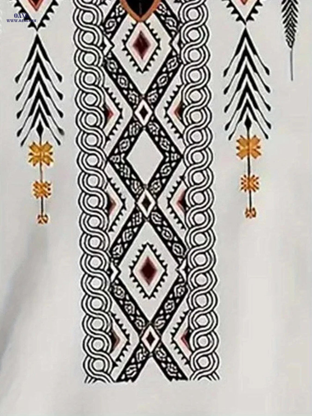 Men's Tribal Print Short-Sleeve T-Shirt - Stylish Casual Wear Top   OAXG Mixed Color / S