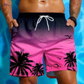 Men's Tropical Beach Shorts - Vibrant Palm Print, Lightweight Comfort   OAXG Mixed Color / M