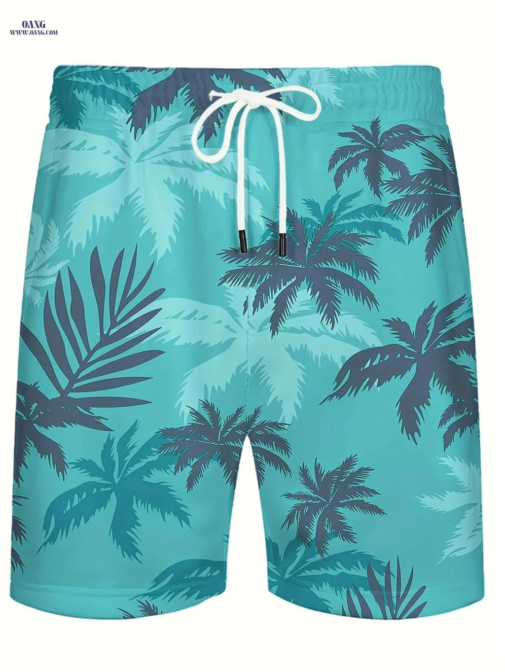 Men's Tropical Palm Tree Print Beach Shorts - Lightweight Quick-Dry Swim Trunks   OAXG Mixed Color / S