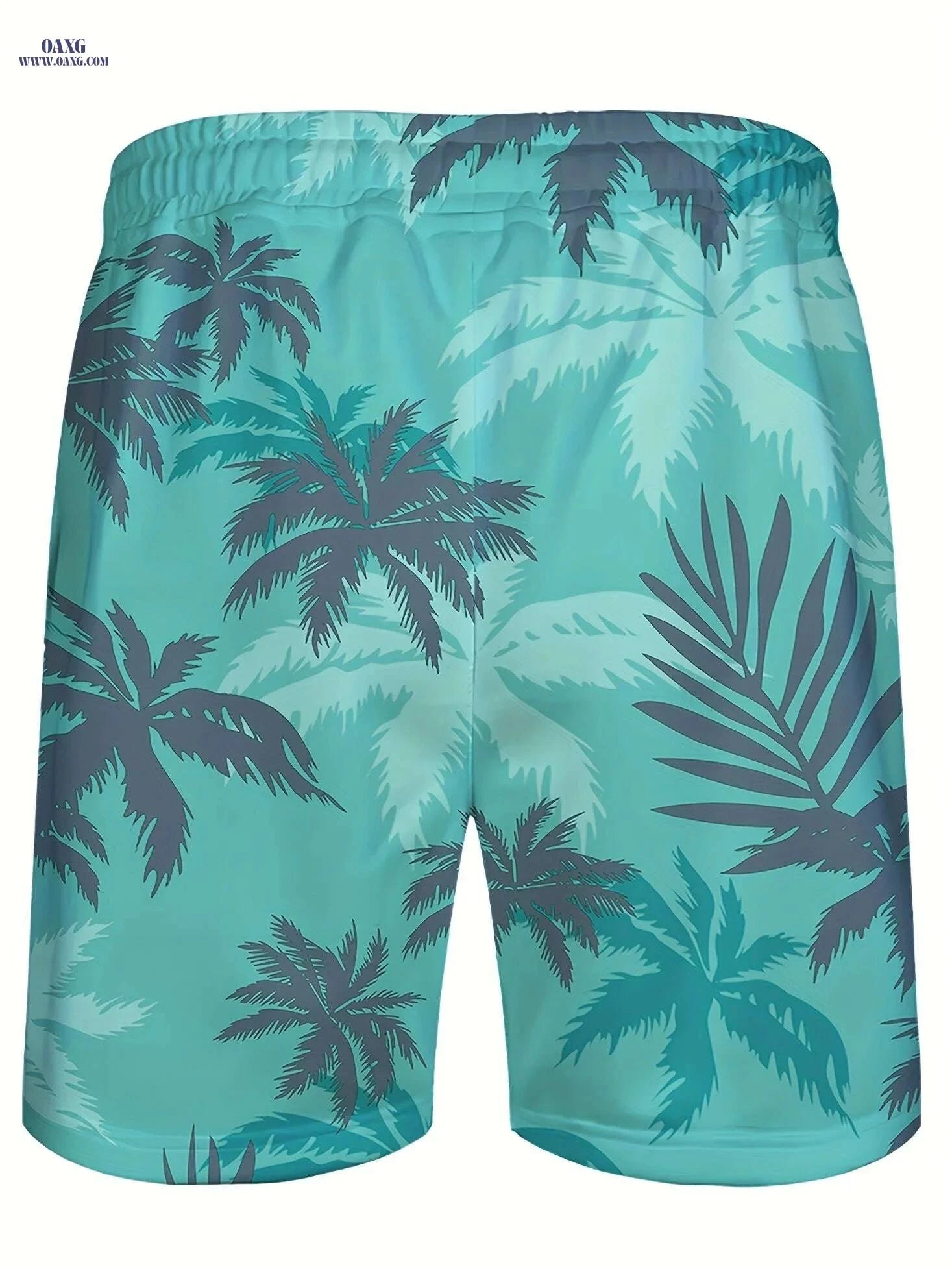 Men's Tropical Palm Tree Print Beach Shorts - Lightweight Quick-Dry Swim Trunks   OAXG Mixed Color / S