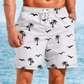 Men's Tropical Print Swim Trunks - Quick-Dry Beach Shorts   OAXG Mixed Color / S