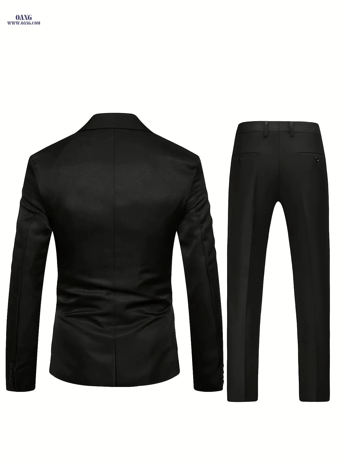 Men's Two-Button Suit Set - Stylish 3pcs for Weddings & Interviews   OAXG Black / FR S