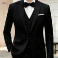 Men's Two-Button Suit Set - Stylish 3pcs for Weddings & Interviews   OAXG Black / FR S