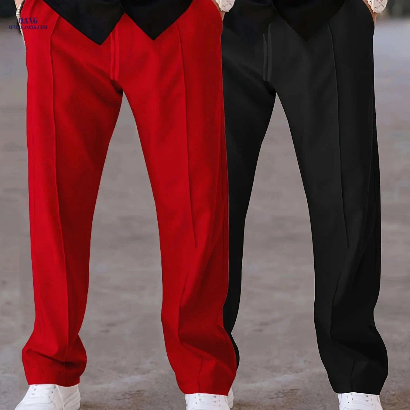 Men's Two-Pack Casual Trousers - Stylish Outdoor Pants, Regular Fit   OAXG 