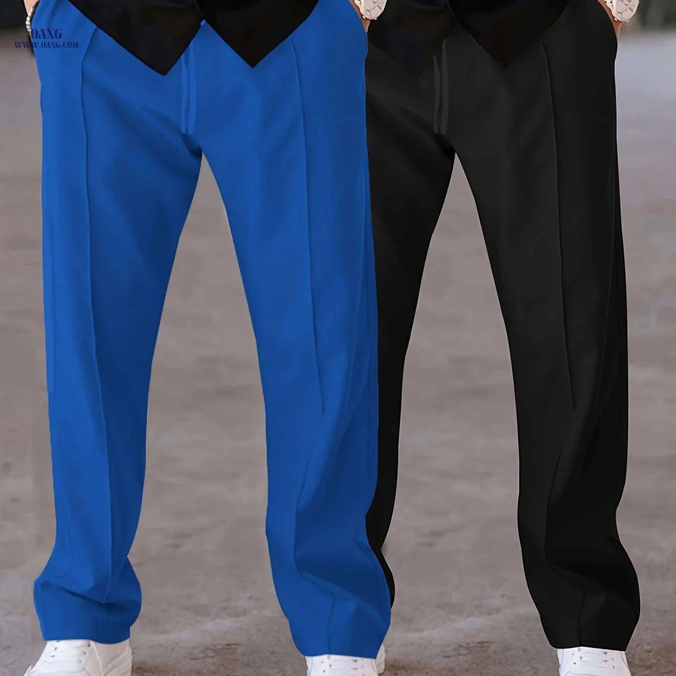 Men's Two-Pack Casual Trousers - Stylish Outdoor Pants, Regular Fit   OAXG 