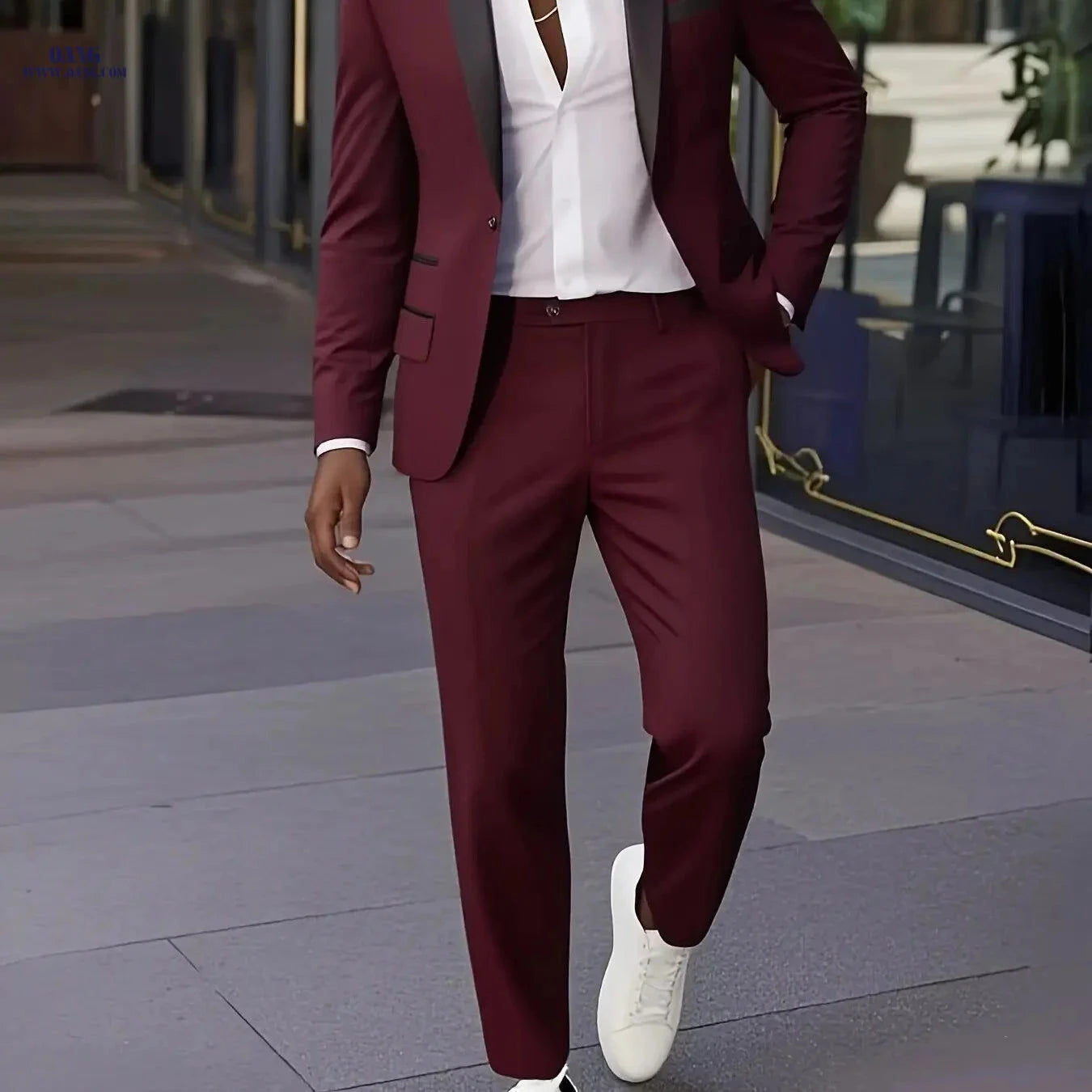 Men's Two-Piece Suit Set - Jacket & Trousers for Events   OAXG 