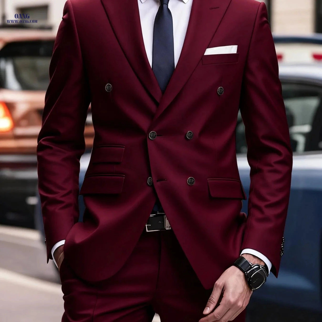 Men's Two-Piece Suit Set - Jacket & Trousers for Events   OAXG 