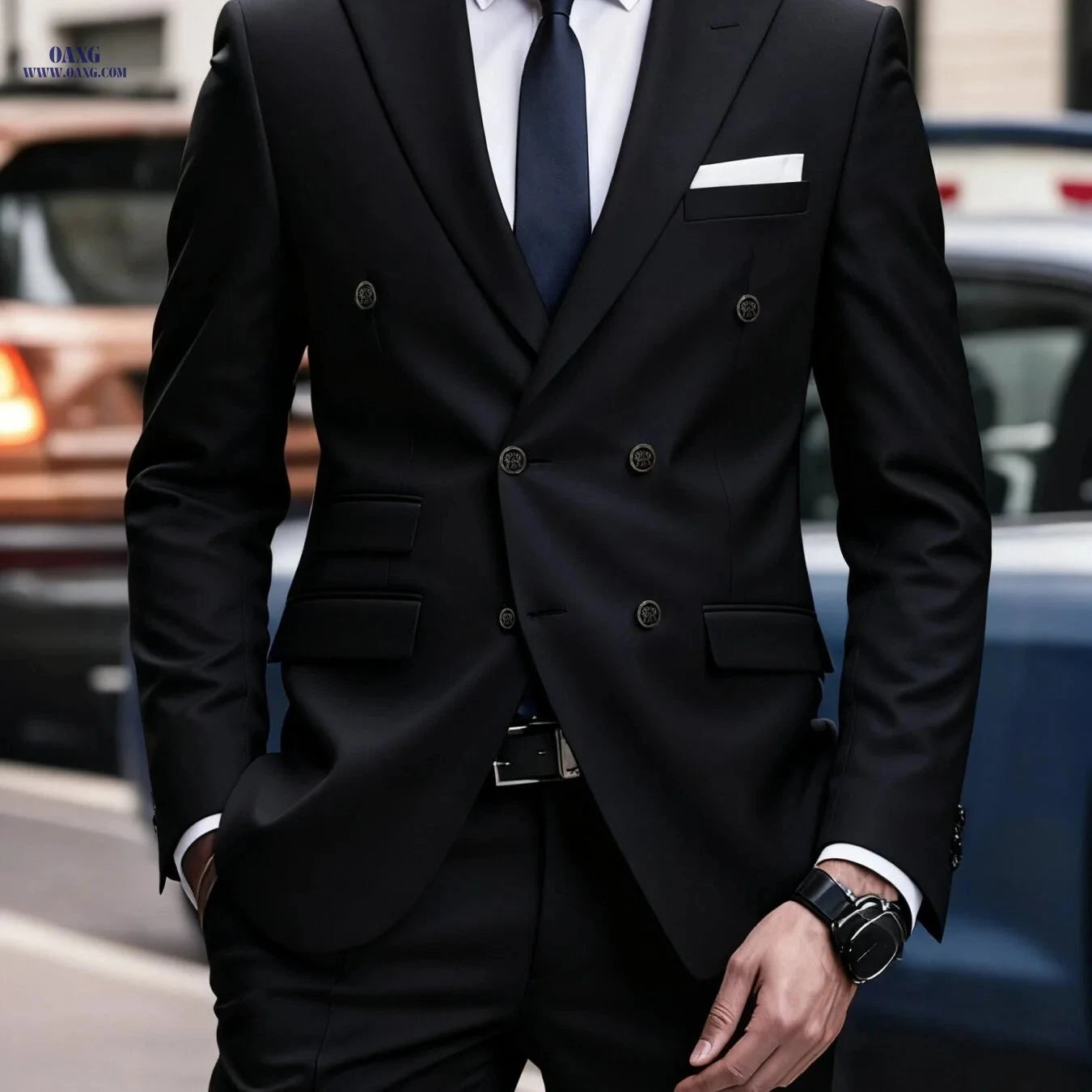 Men's Two-Piece Suit Set - Jacket & Trousers for Events   OAXG 