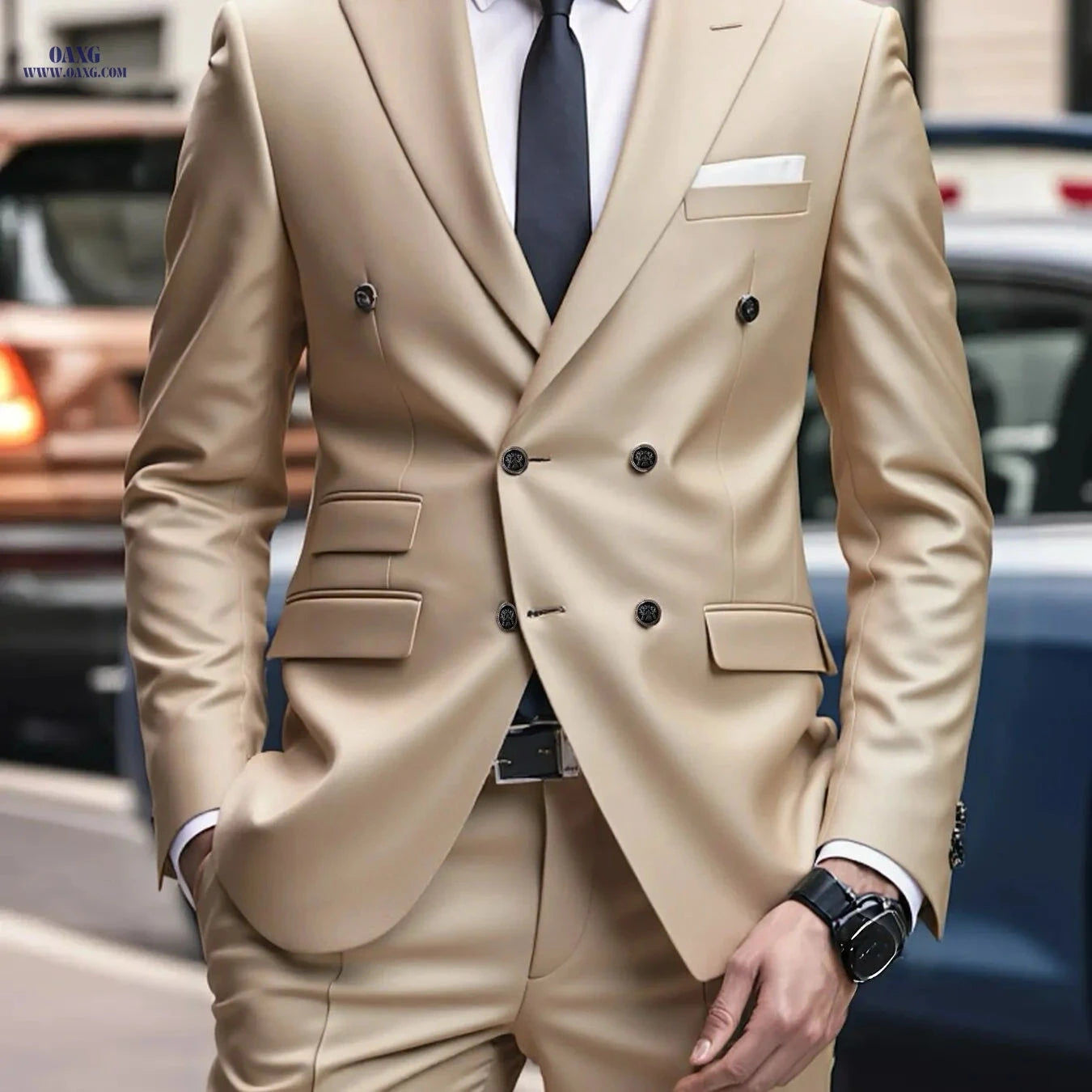 Men's Two-Piece Suit Set - Jacket & Trousers for Events   OAXG 