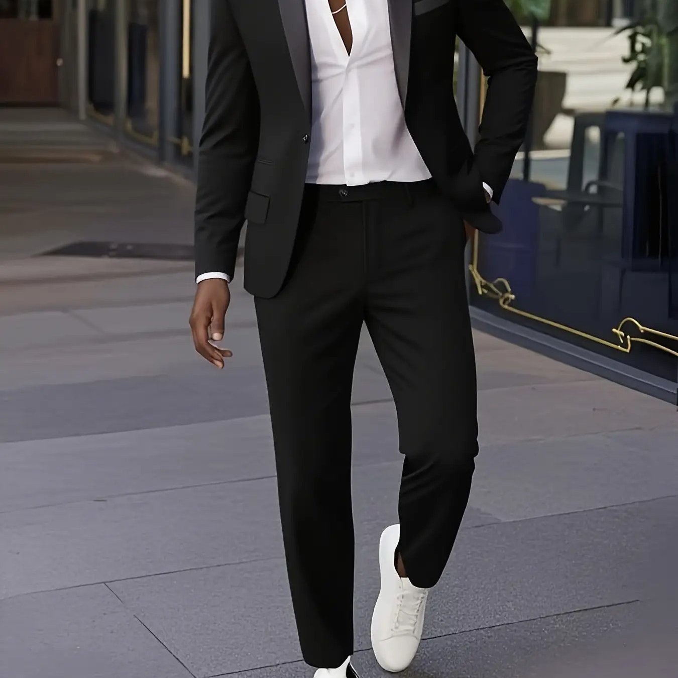 Men's Two-Piece Suit Set - Jacket & Trousers for Events   OAXG 