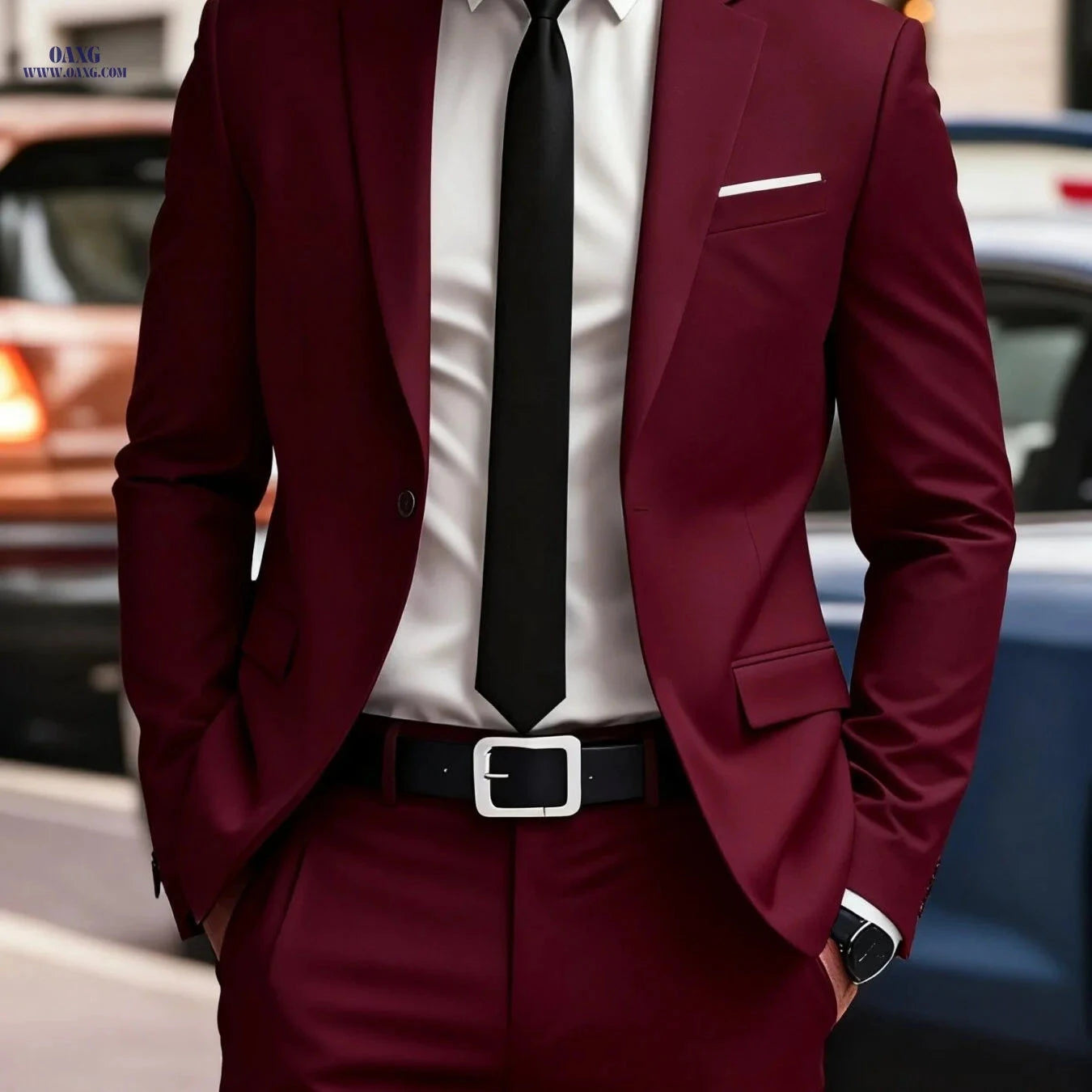 Men's Two-Piece Suit Set - Jacket & Trousers for Events   OAXG 