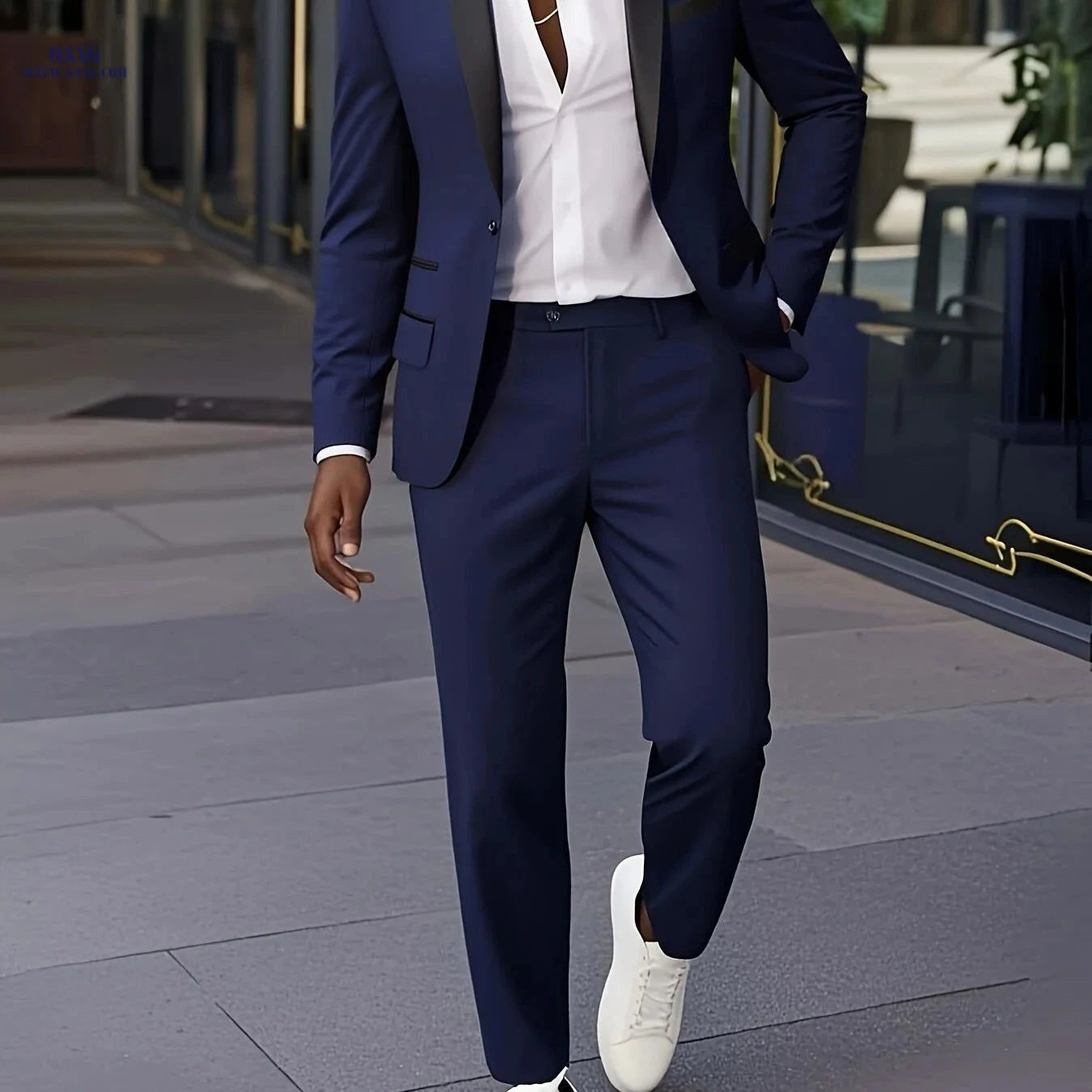 Men's Two-Piece Suit Set - Jacket & Trousers for Events   OAXG 