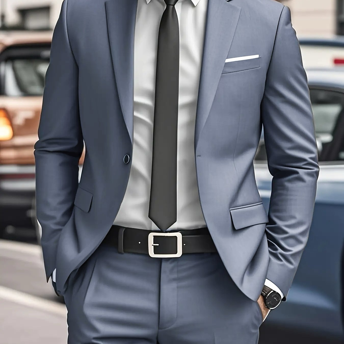 Men's Two-Piece Suit Set - Jacket & Trousers for Events   OAXG 