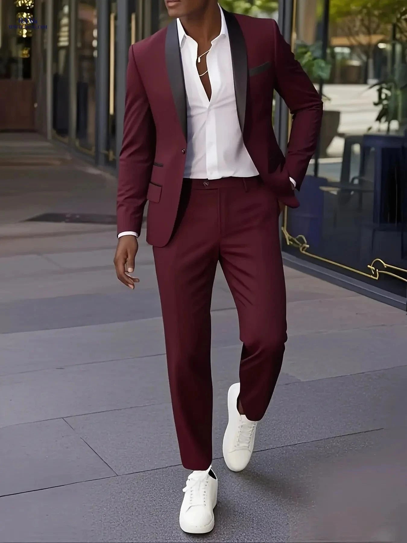 Men's Two-Piece Suit Set - Jacket & Trousers for Events   OAXG 