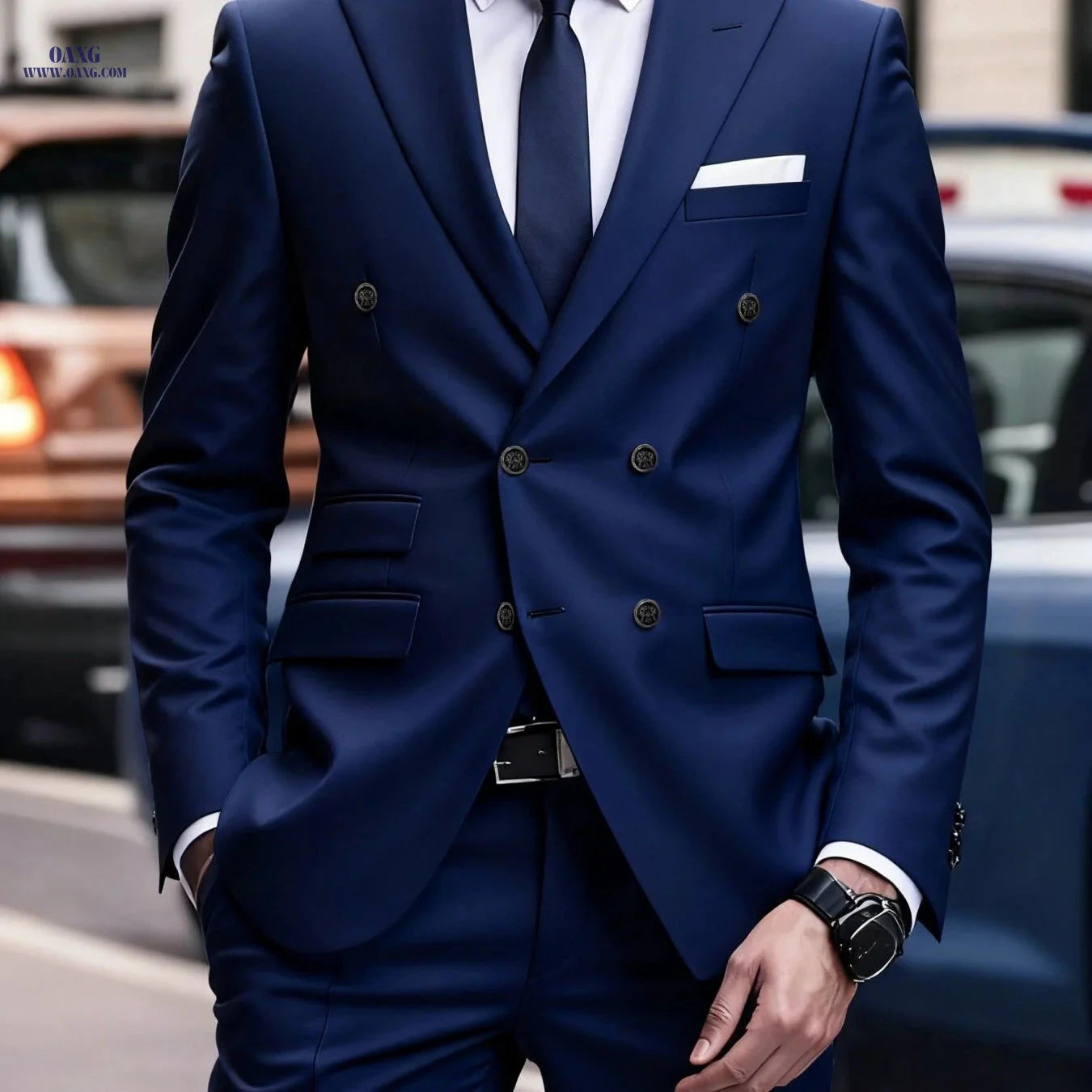 Men's Two-Piece Suit Set - Jacket & Trousers for Events   OAXG 