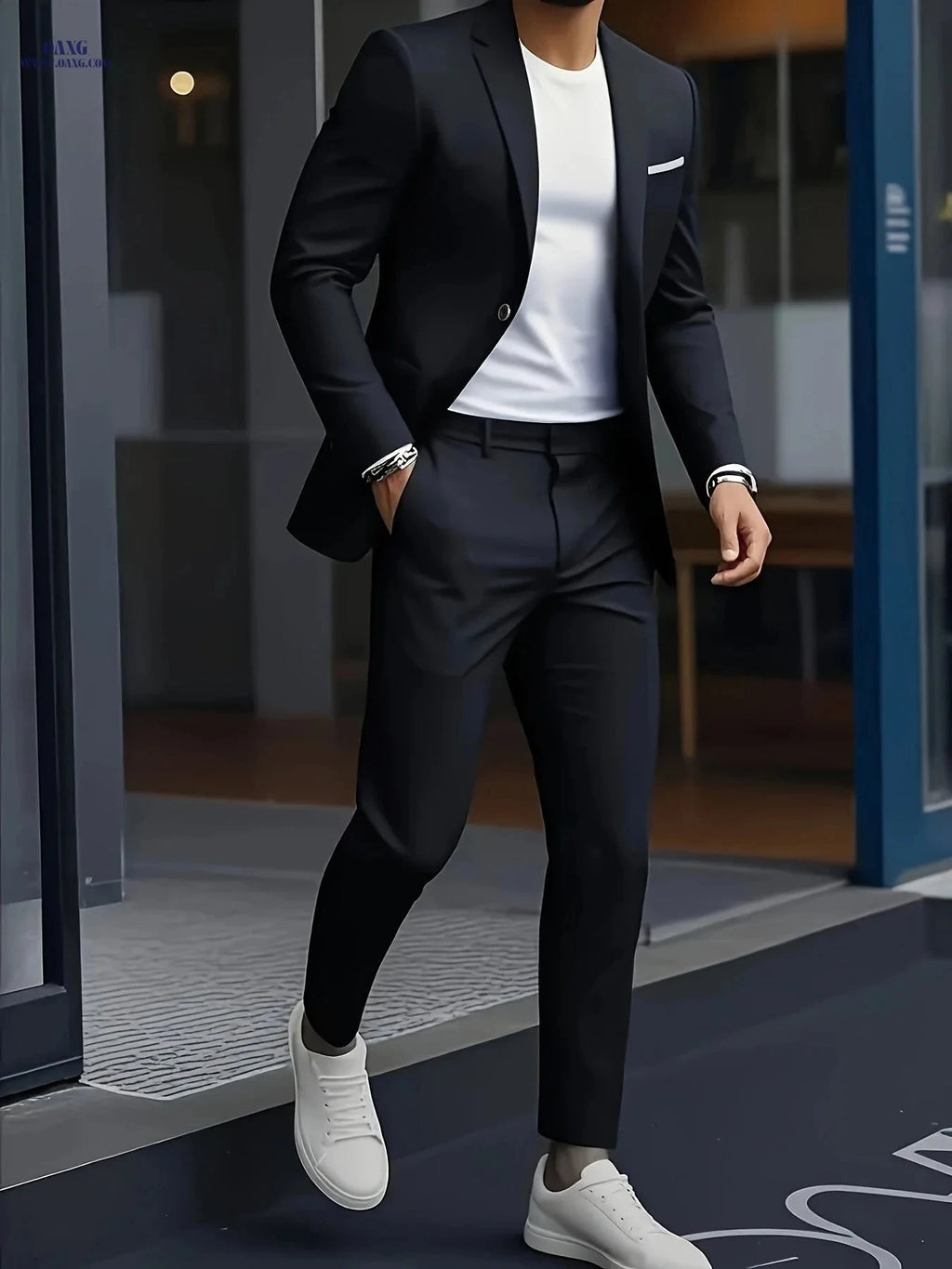Men's Two-Piece Suit Set - Stylish Jacket and Trousers for Events   OAXG 