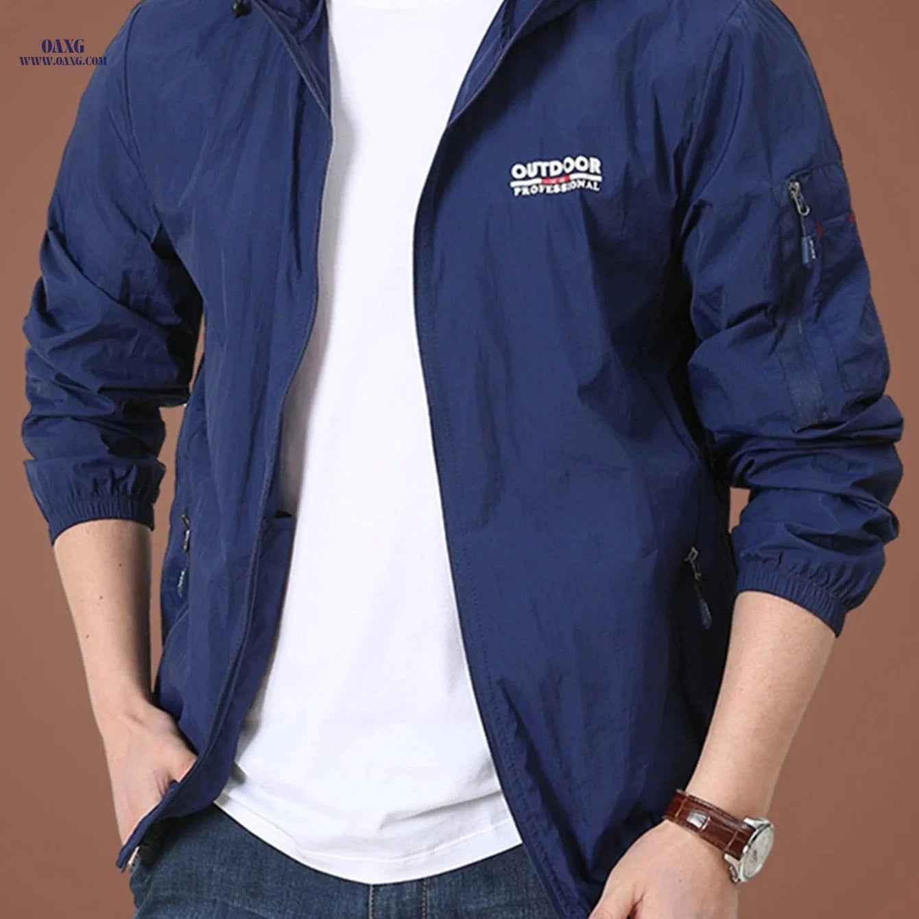 Men's Ultra-Thin Lightweight Summer Jacket with Hood for Outdoor Fun   OAXG 