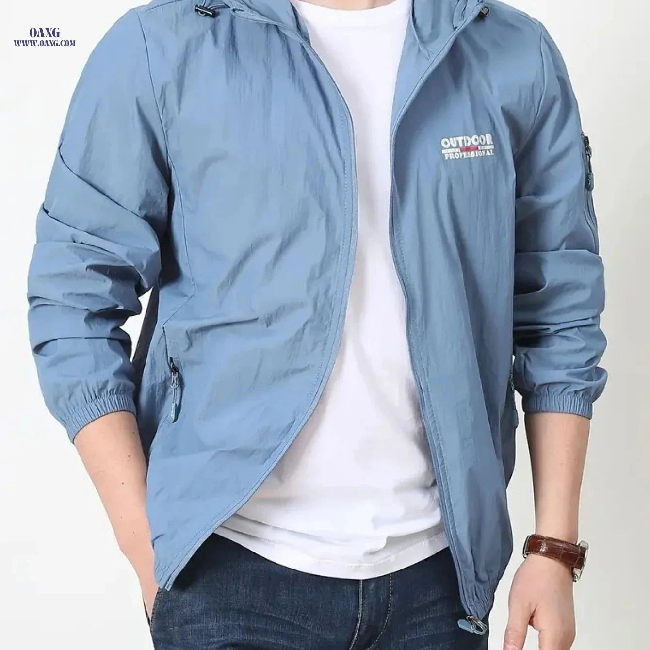 Men's Ultra-Thin Lightweight Summer Jacket with Hood for Outdoor Fun   OAXG 