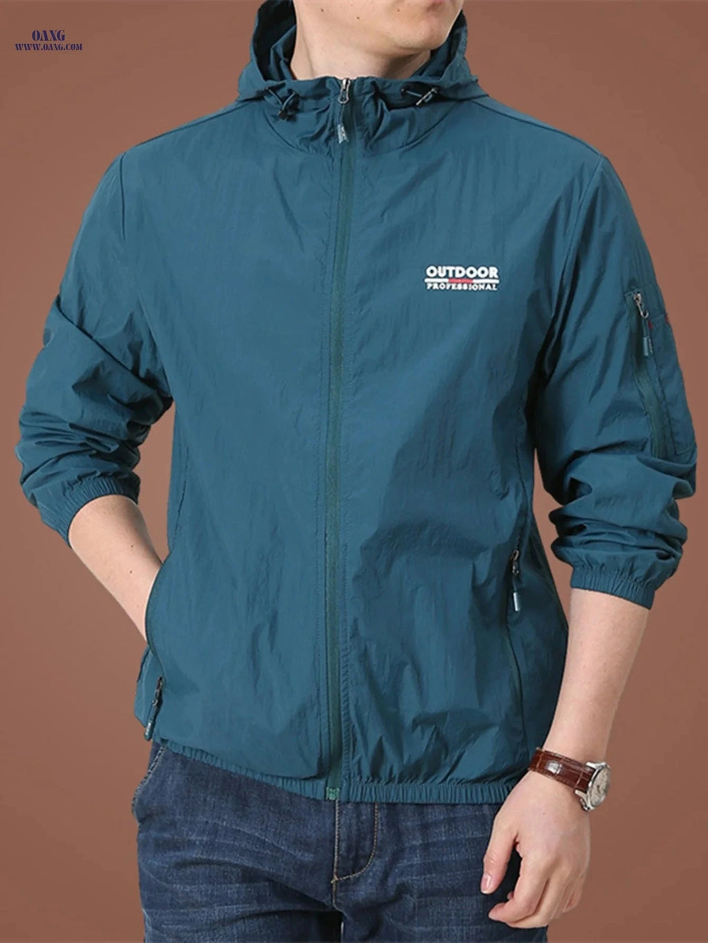 Men's Ultra-Thin Lightweight Summer Jacket with Hood for Outdoor Fun   OAXG Grey / FR XS